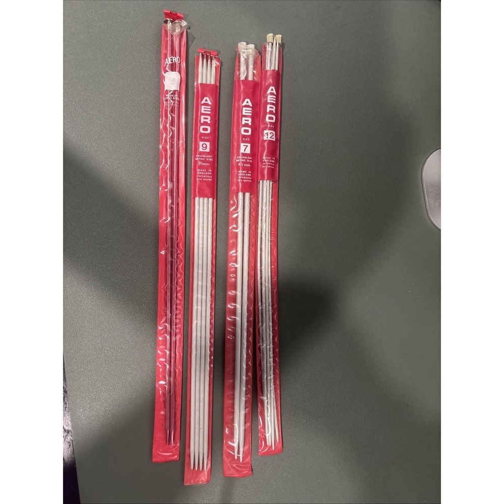 Aero Knitting Needles Set (4 Packs) - Made in England - Discontinued Rare Find